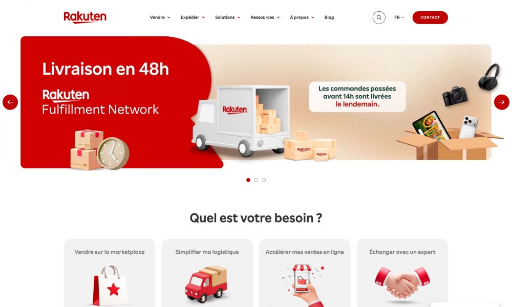 Accueil de Rakuten après refonte